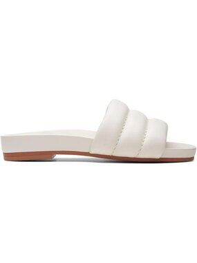 Clarks Pure Soft Sandals Women's Size 9 Off White Padded Upper Leather Slip On